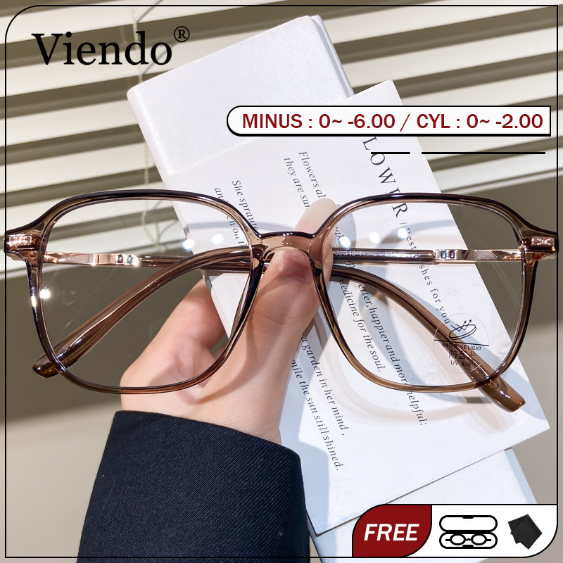 Viendo Kacamata Minus Anti Radiasi Photocromic Wanita Bluecromic Pria Anti Blueray Kaca Mata Optik