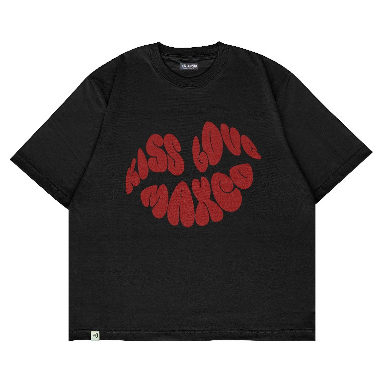 MAX COMPANY Tshirt Boxy Oversize Lips Jet Black