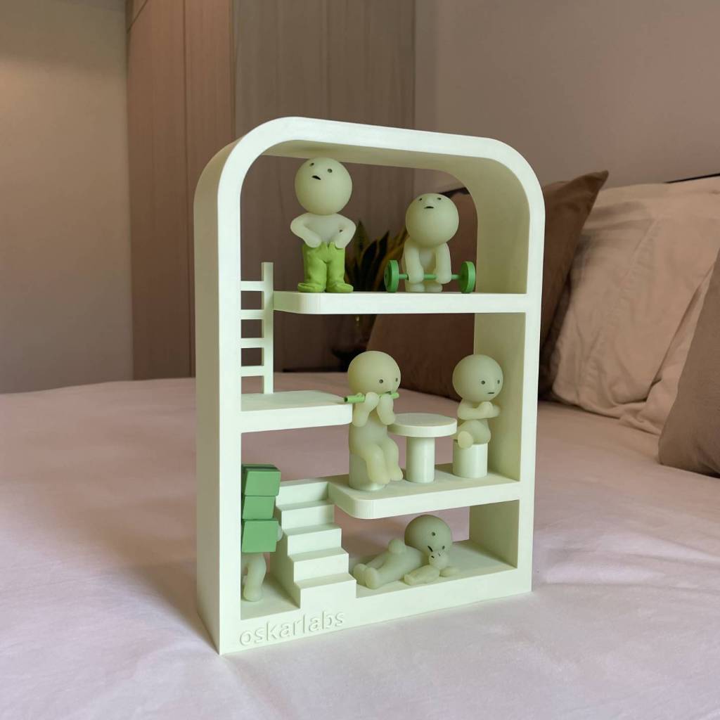 PRANADA Smiski House Display Shelf Karakter Unik Lucu