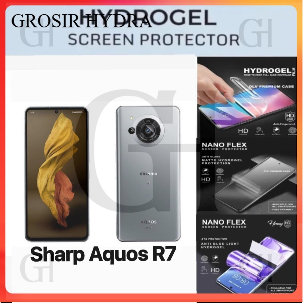 BIG  Anti Gores Hydrogel Sharp Aquos R7 Full Cover Depan Belakang Matte Blue Clear Not Tempered Glas