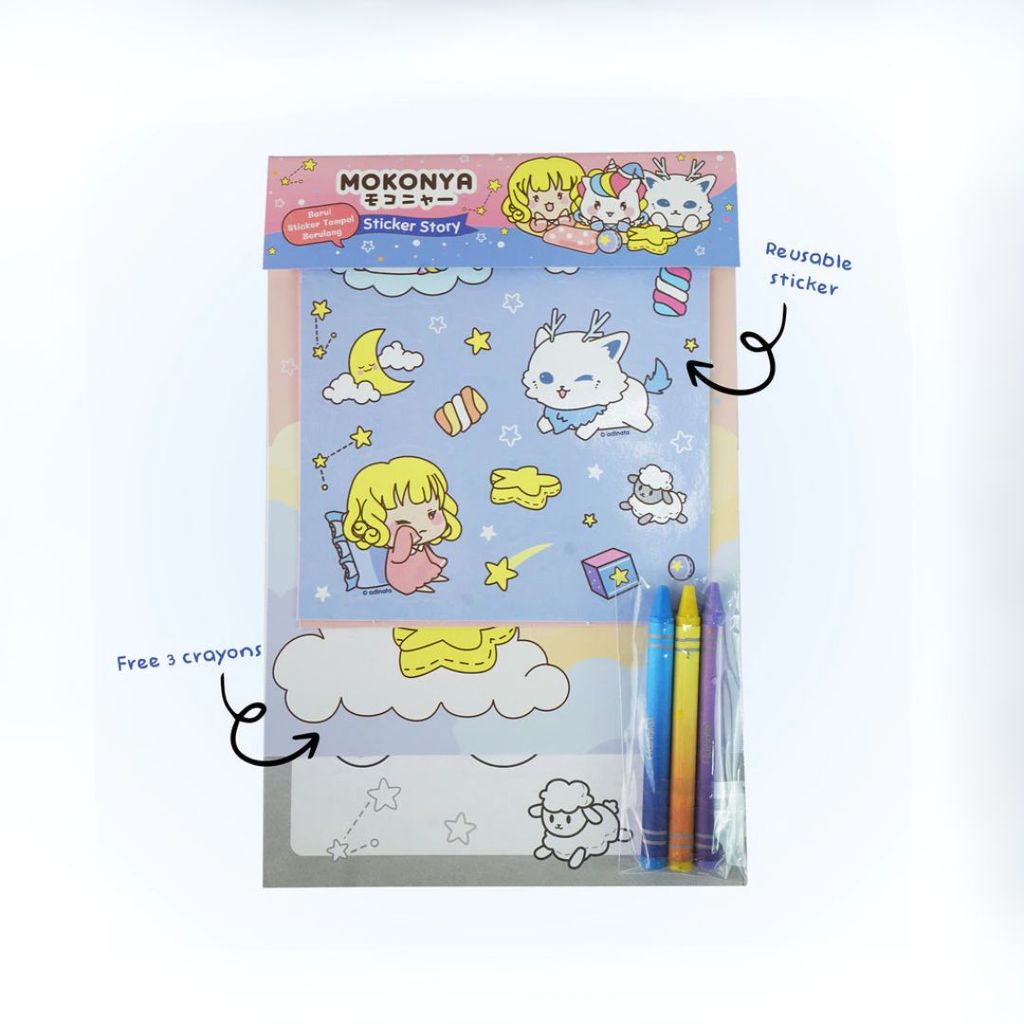 ADINATA Mokonya Sticker Story Book | Stiker Adinata