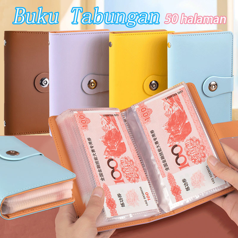 Buku Tabungan Keluarga Notebook A6 Dompet Zipper PU Macaron Buku Uang Saku Buku Budget Planner