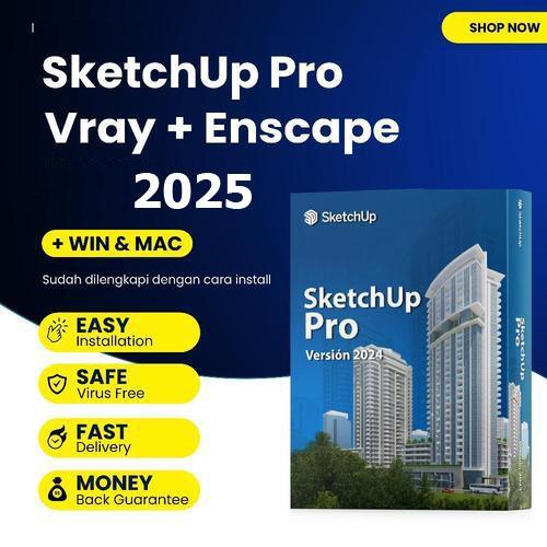SketchUp Pro 2024 Bundle Vray & Enscape Full Version Untuk Komputer Laptop PC WINDOWS OS Versi WIN 1