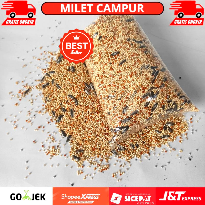 MILET PUTIH CAMPUR MAKANAN BURUNG LOVEBIRD PALEK PARKIT PRUKUTUT JENIS BURUNG PARUH BENGKOK MILET PU