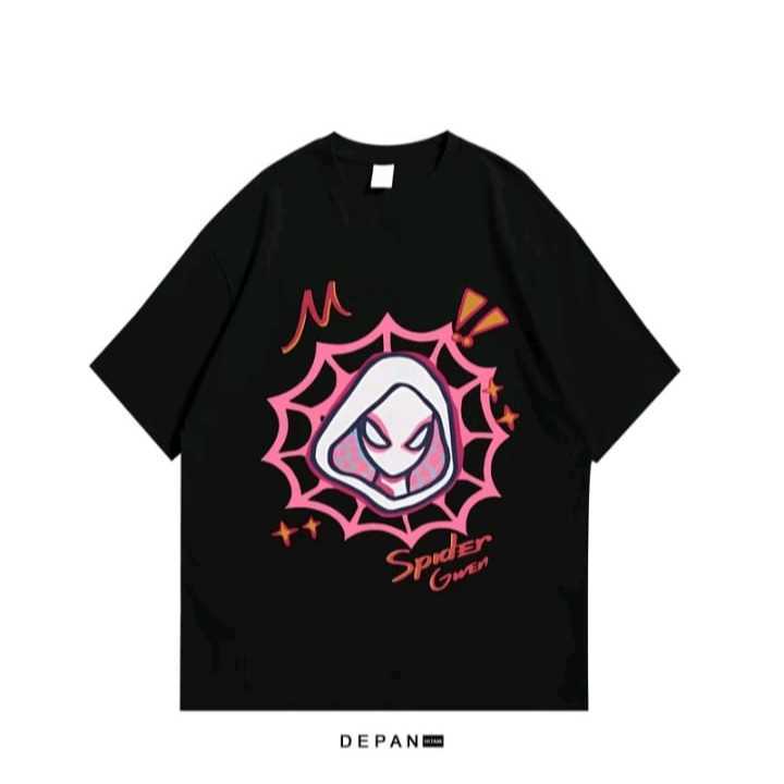 Baju Kaos Couple Spider Gwen & Miles Z3 Couple Spiderman Tshirt Couple kaos couple pasangan kaos cou