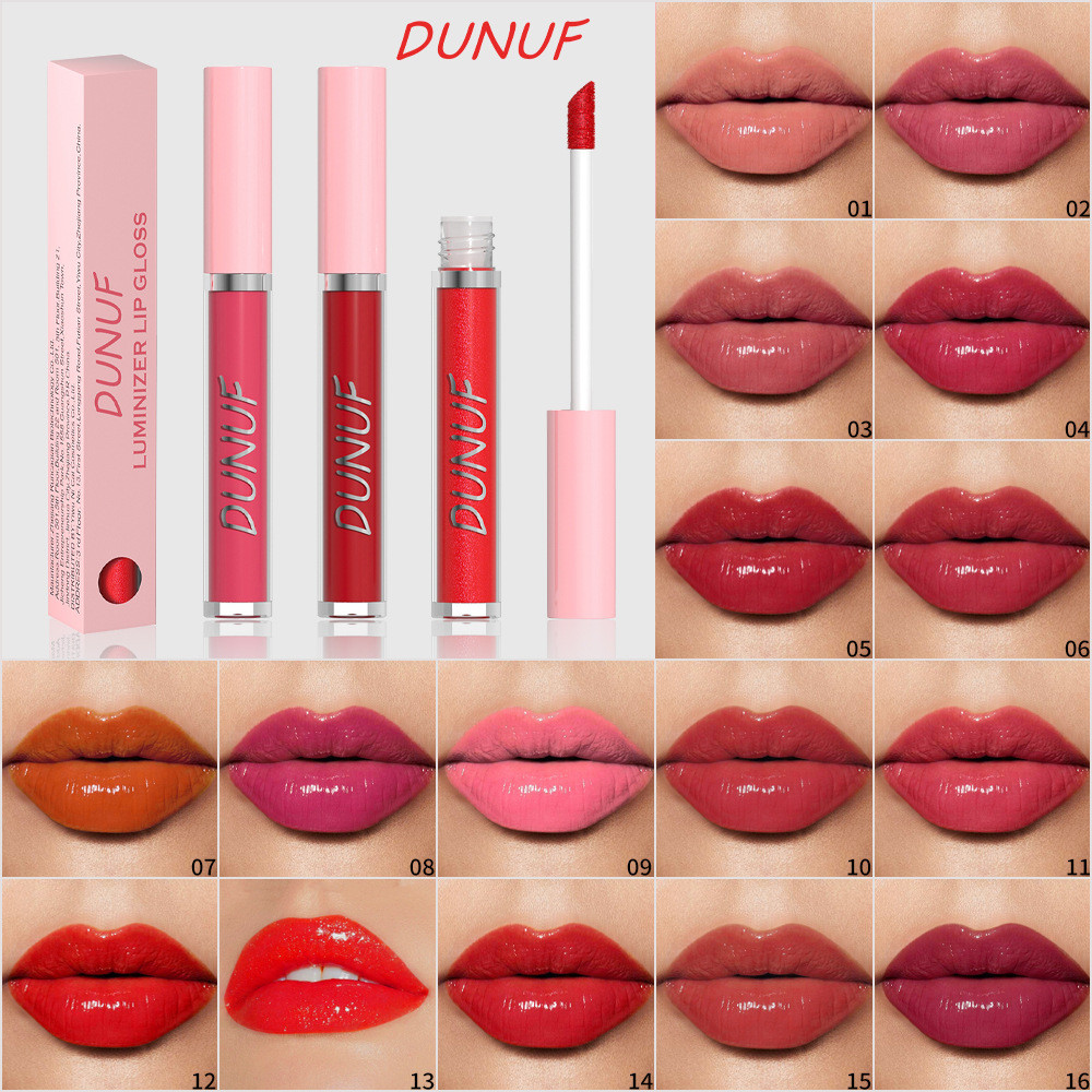 DUNUF Lipstik Herorange Gloss, Lipstik Kualitas Tinggi, Lip Gloss, Pelembab, Kaca Ringan, Hadiah Lip