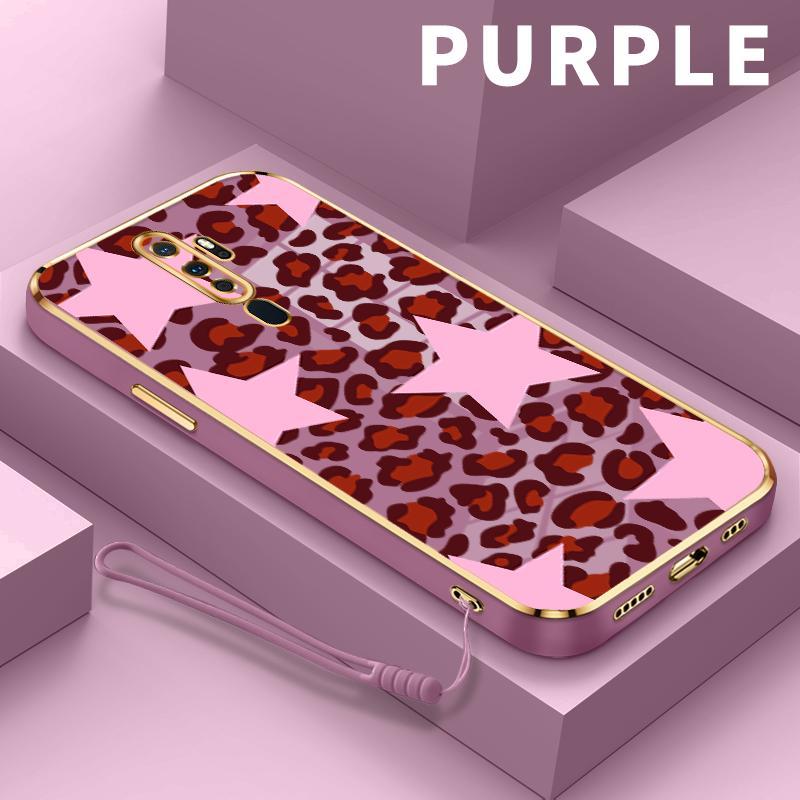 Case OPPO A9 2020 A8 A83 A91 A92 A93 A94 A95 A96 5G A98 A9x Minimalis Motif Leopard Silicon TPU Lase
