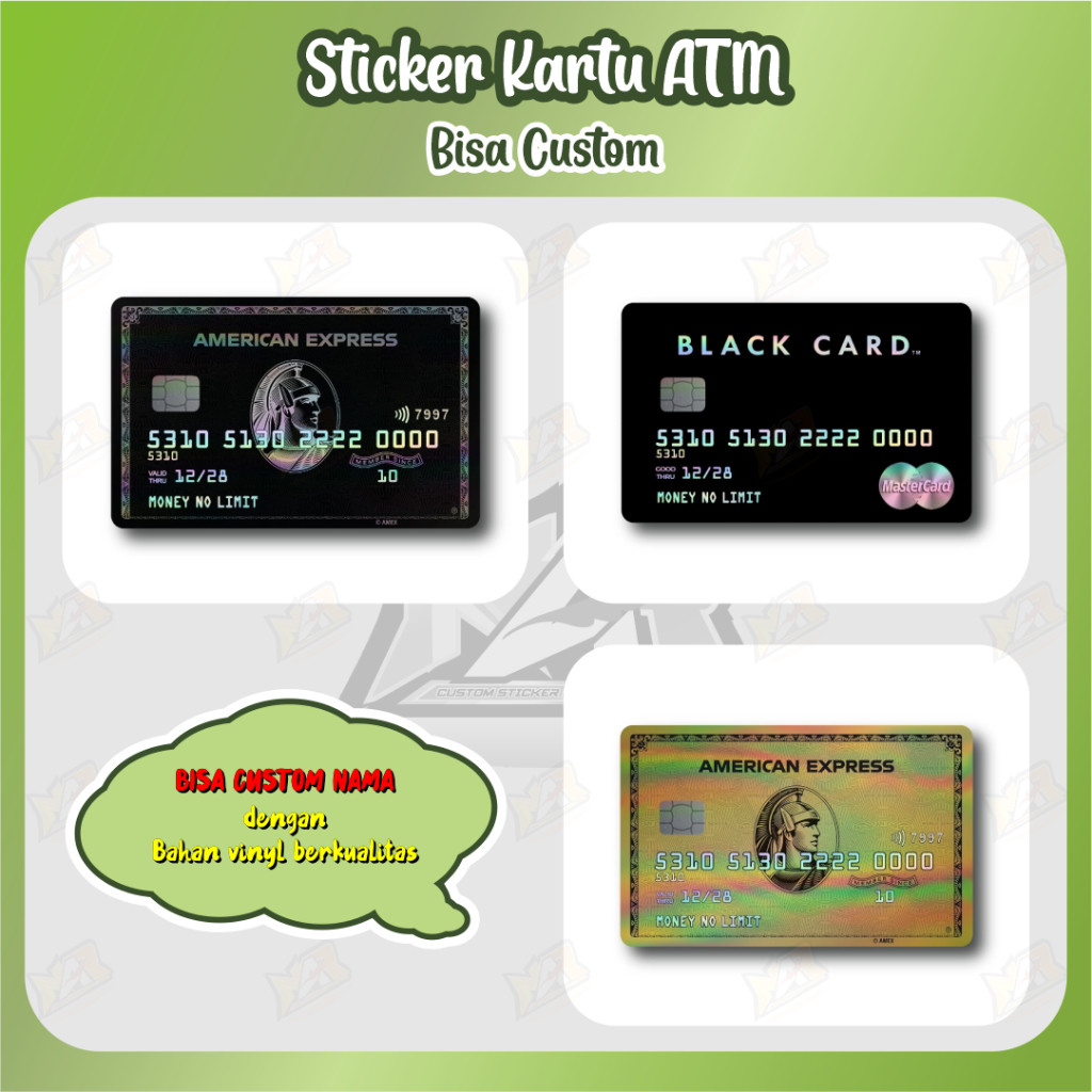AMERICAN EXPRESS Stiker Kartu Atm Garskin Skin Card Custom American Express | Black Card | Dubai Fir