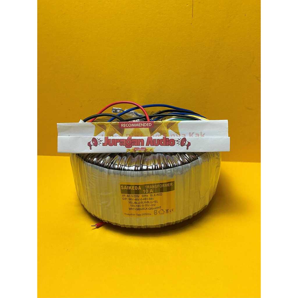 Trafo Toroid Toroidal 10A CT 45V-55V Core Hitam Dimensi Solid Besar Tembaga Murni