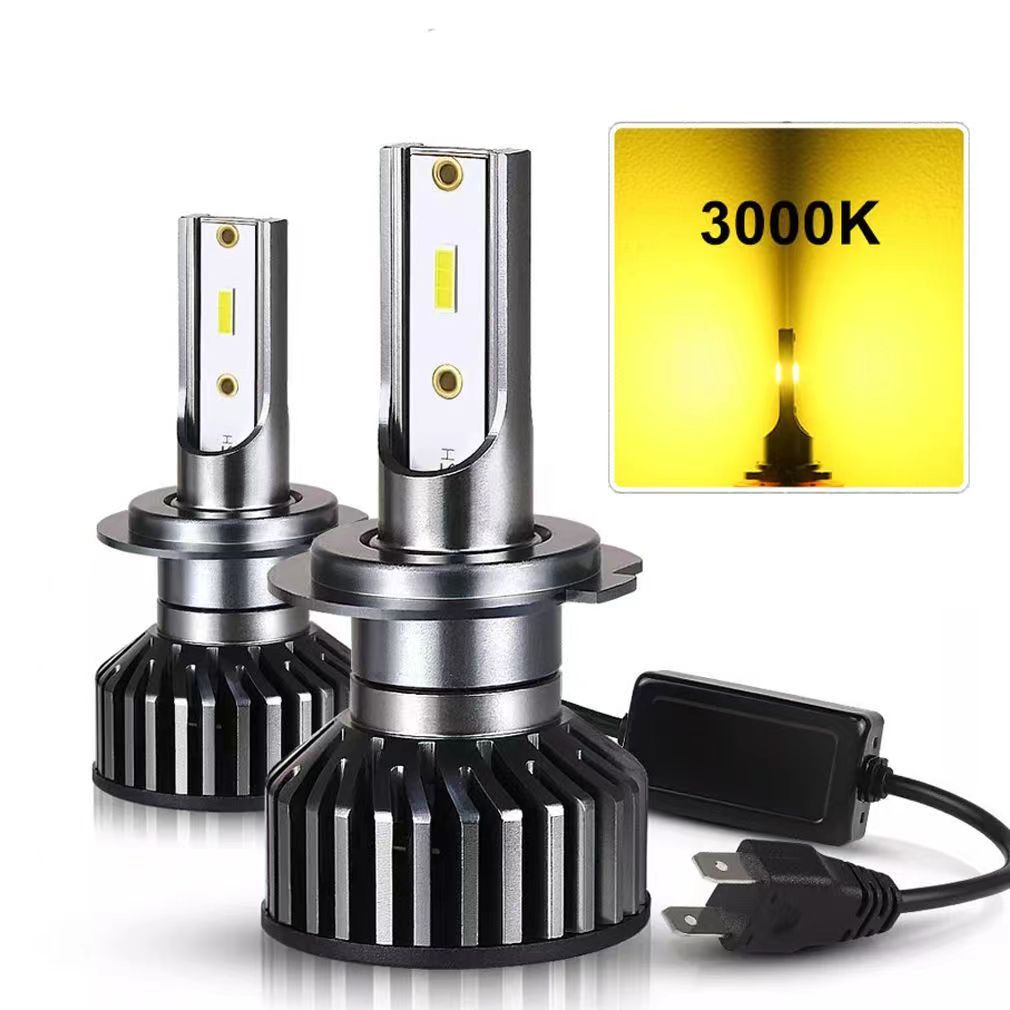 Car headlights H4 H7 LED H11 9005 3000K yellow light 6000K white light spotlight king 160W 24000LM l