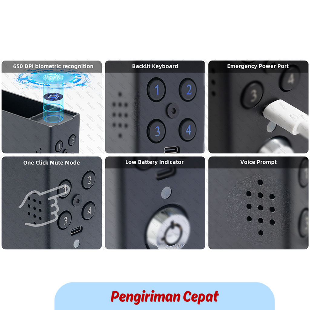 PCP Small Hand Safe Box Biometric  Safe With Fingerprint Key Code Pistol Safes High-security Anti-Th