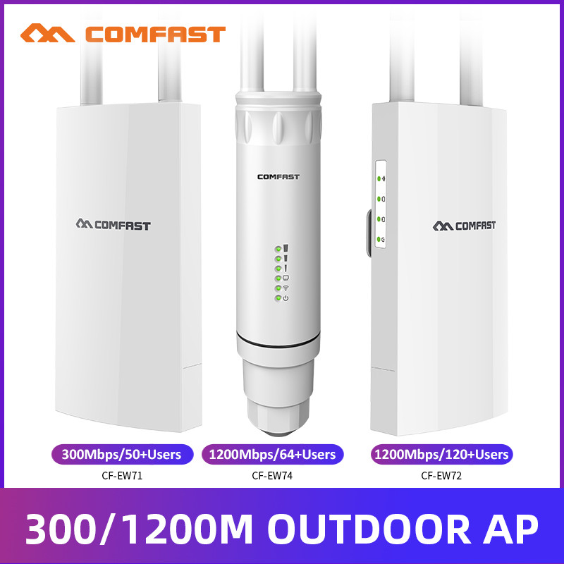 Comfast 300M/1200M Outdoor Access Point Wireless WiFi Extender 2.4G/5GHz AC1200 Wide-Area Router WiF