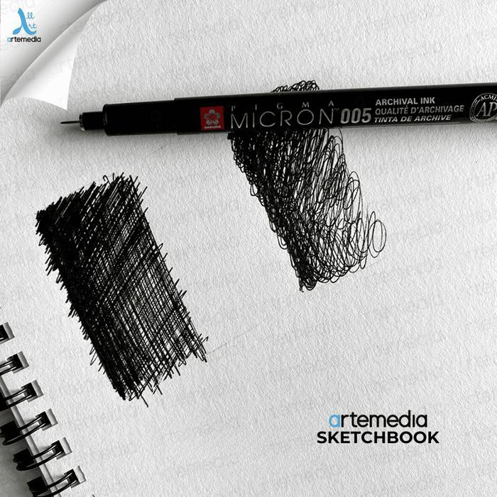 Artemedia Sketchbook Spiral A3 Buku Sketsa Pensil, Pensil Charcoal, Drawing Pen