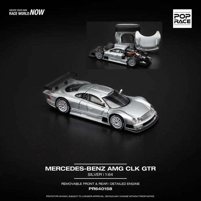 POP RACE MERCEDES BENZ AMG CLK GTR SILVER