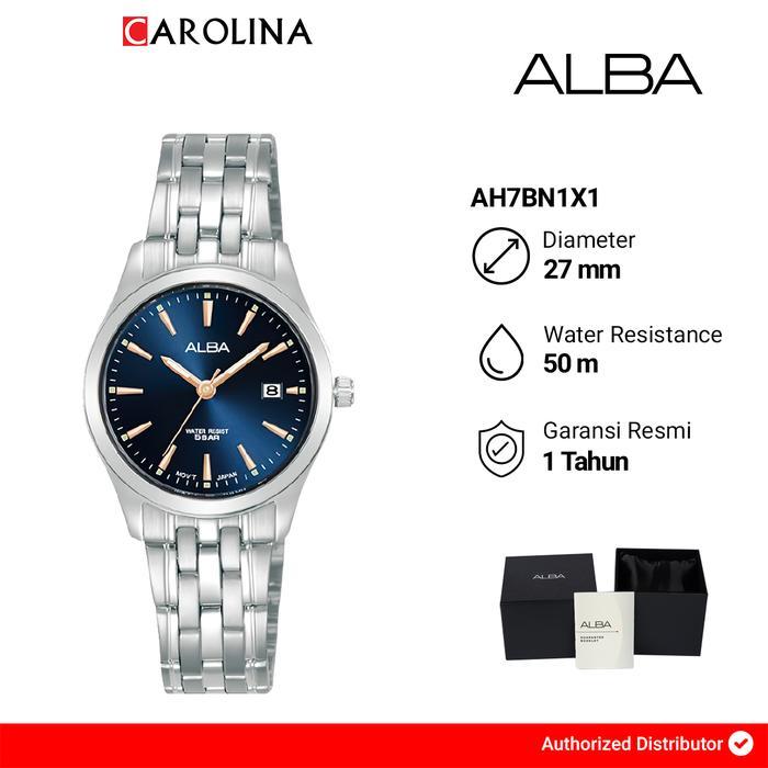 Jam Tangan Wanita ALBA AH7BN1X1 Blue Dial Stainless Steel Strap  Watches - AH7BN1X1
