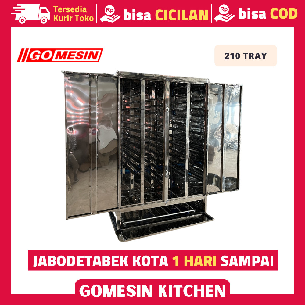 Mesin Pengering Ompreng 210 Tray - Pengering Ompreng MBG Stainless 210 Tray