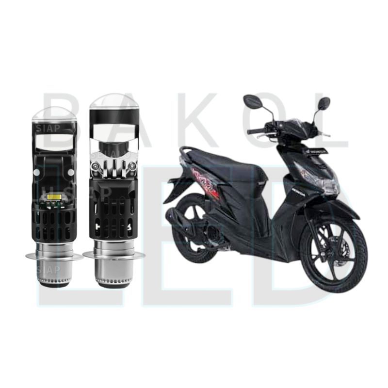 1pcs Lampu depan LED H6 Mini BiLED motor Honda Beat karbu BL