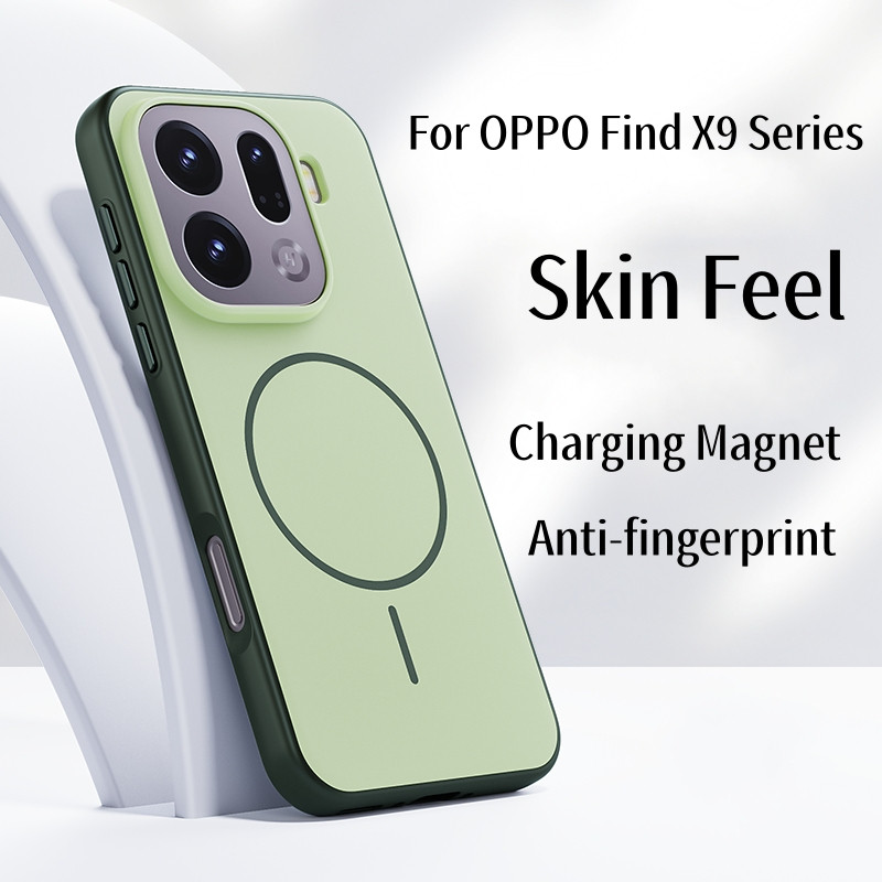 Untuk OPPO Find X9 Pro Case 2-in-1 Skin Feel Matte Hard PC Soft Bumber Magnetic Anti-drop Casing Cov