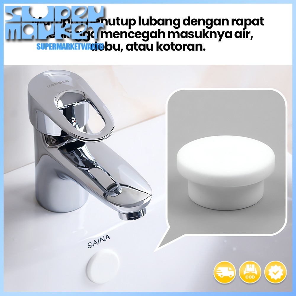 Sumbat silikon putih food grade, sumbat lubang, sumbat air wastafel, sumbat luapan kolam, sumbat air