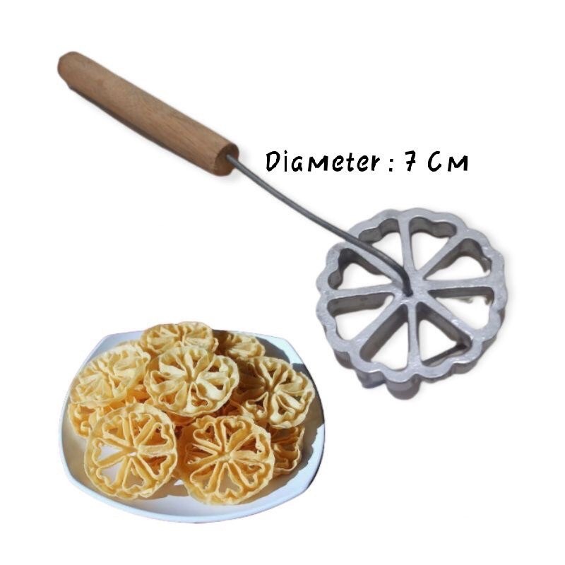 Cetakan Kue Kembang Goyang Anti Lengket Kuningan Almunium Mini Jumbo 7cm