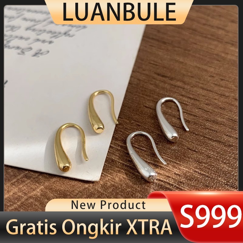 LUANBULE Anting-anting Stud Perak S999 Untuk Wanita Emas