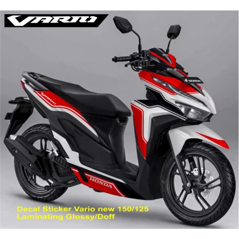 Stiker Motor sticker decal vario new 125/150 merah putih Murah Berkwalitas