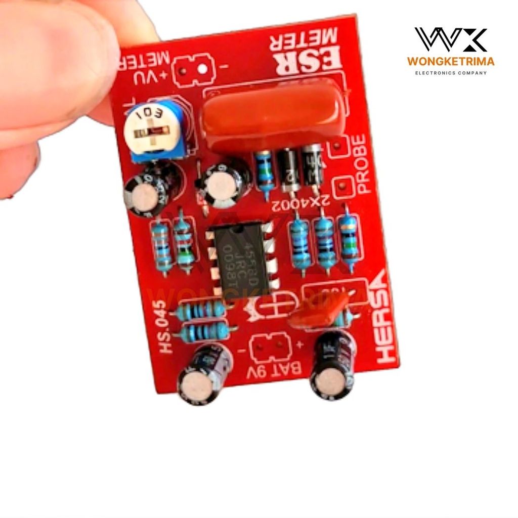Jtterang Kit Esr Meter Jrc4558D Alat Cek Elco Pcb 48X31Mm Supply 9V Dc