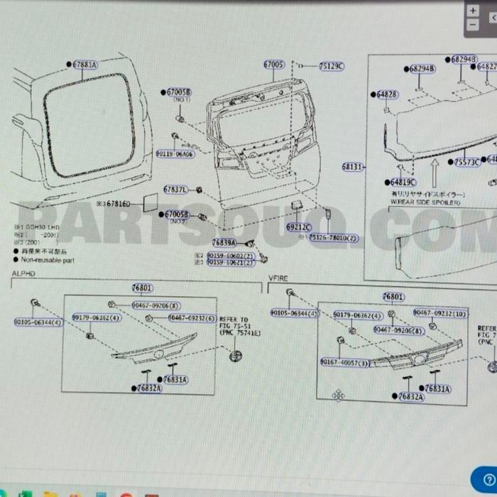 trunklid trunk lid garnish lis list chrome bagasi belakang toyota alphard vellfire 2019 2020 2021 fa