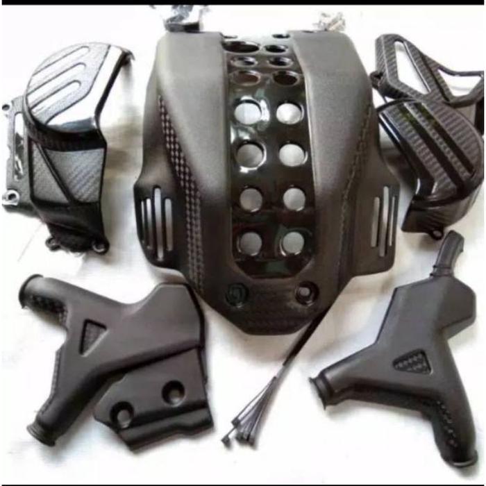 ANEKA tutup mesin honda crf 150 + cover blok satu set lampu depan case besi led daymaker / cover eng