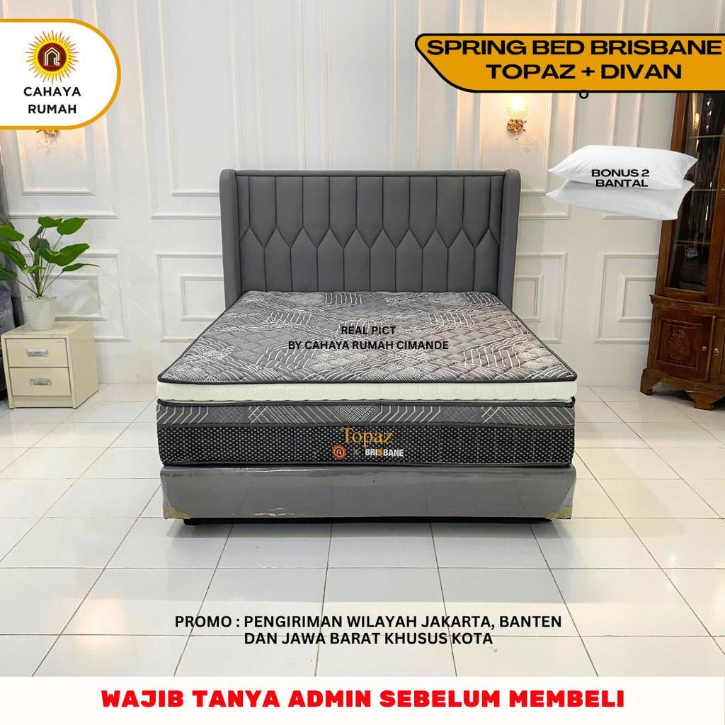 Cahaya Rumah Bojong Gede - Springbed Topaz Brisbane - FULLSET - Kasur Saja -  Tempat Tidur - Dipan -