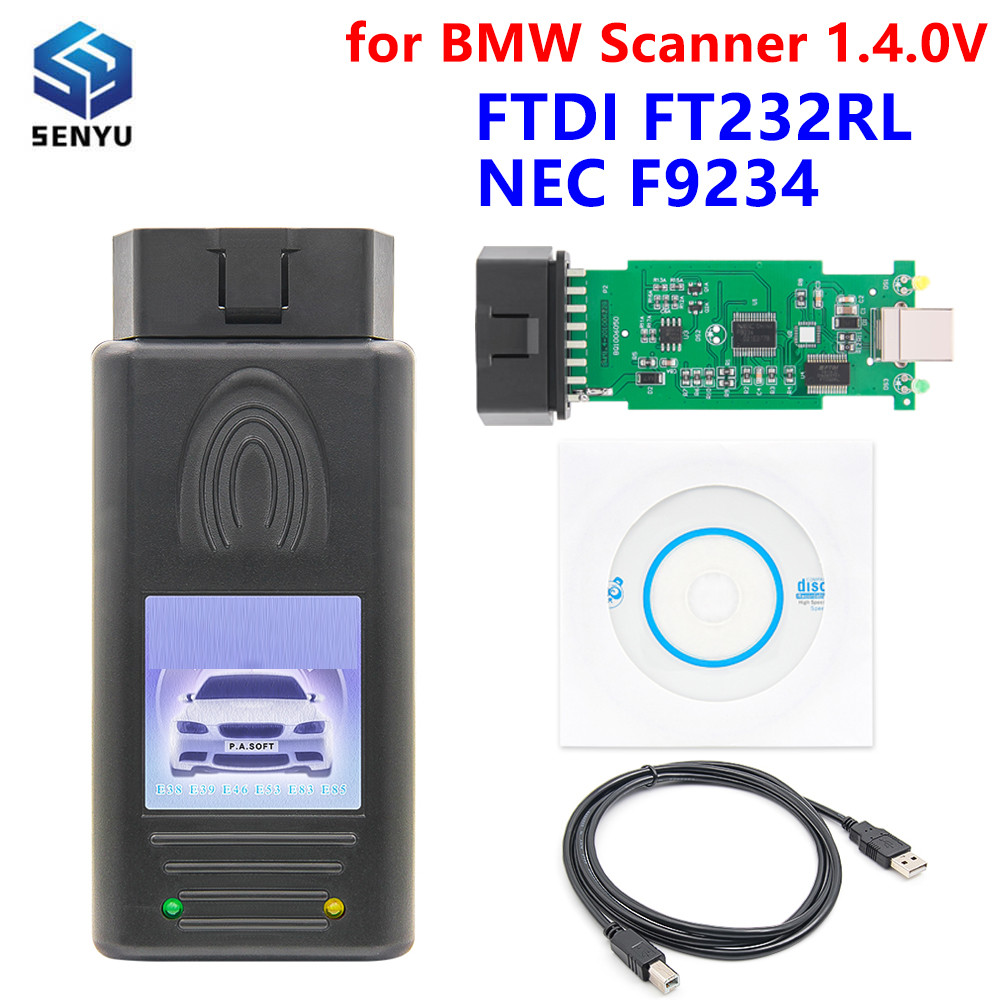 Auto Scanner V1.4.0V for BMW agnostic Tool Unlock Full Version FT FT232RL 9241A + F9234 OBD2 USB Int