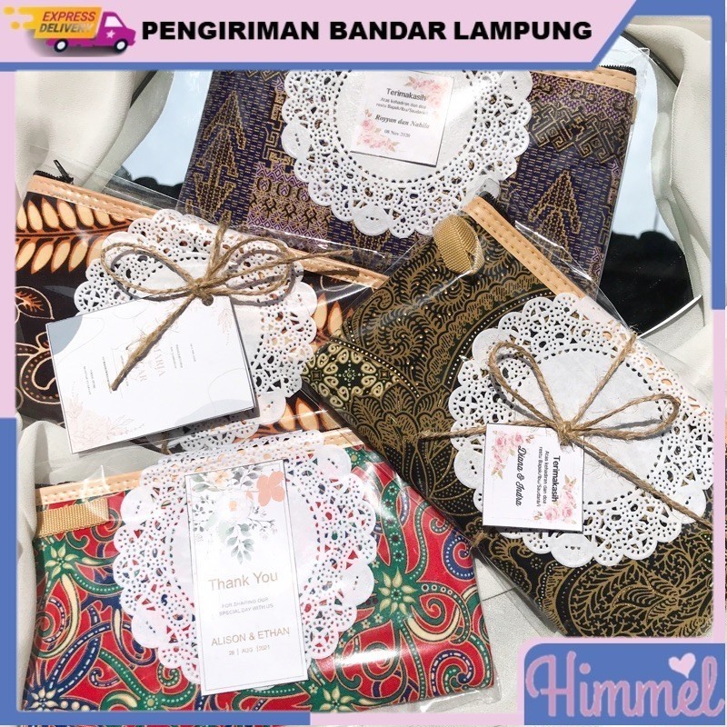 Souvenir dompet batik / pouch sudah dikemas (BISA REQUEST KARTU UCAPAN) GOODIES SOUVENIR