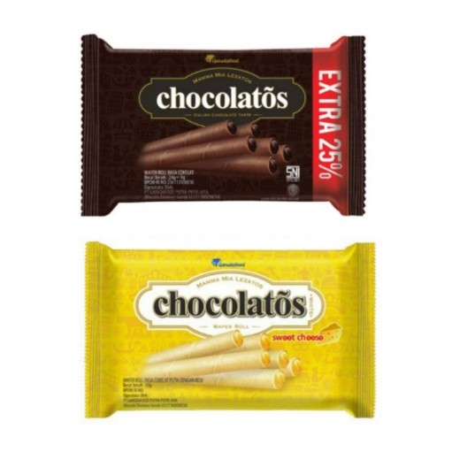 CHOCOLATOS WAFER ROLL COKELAT PUTIH MINI PACK KEJU STICK COKLAT CREAM 30 GRAM DARK CHOCOLATE 1 PCS S