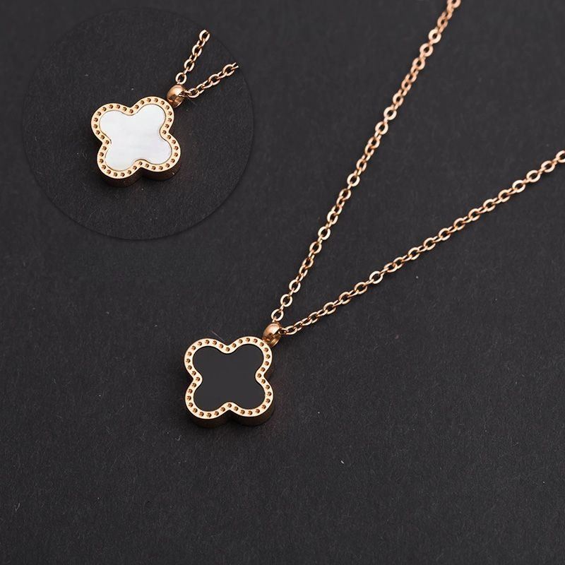 ARTZ kalung titanium fashion clover besar kalung nuri Bahan Asli Titanium Anti Karat