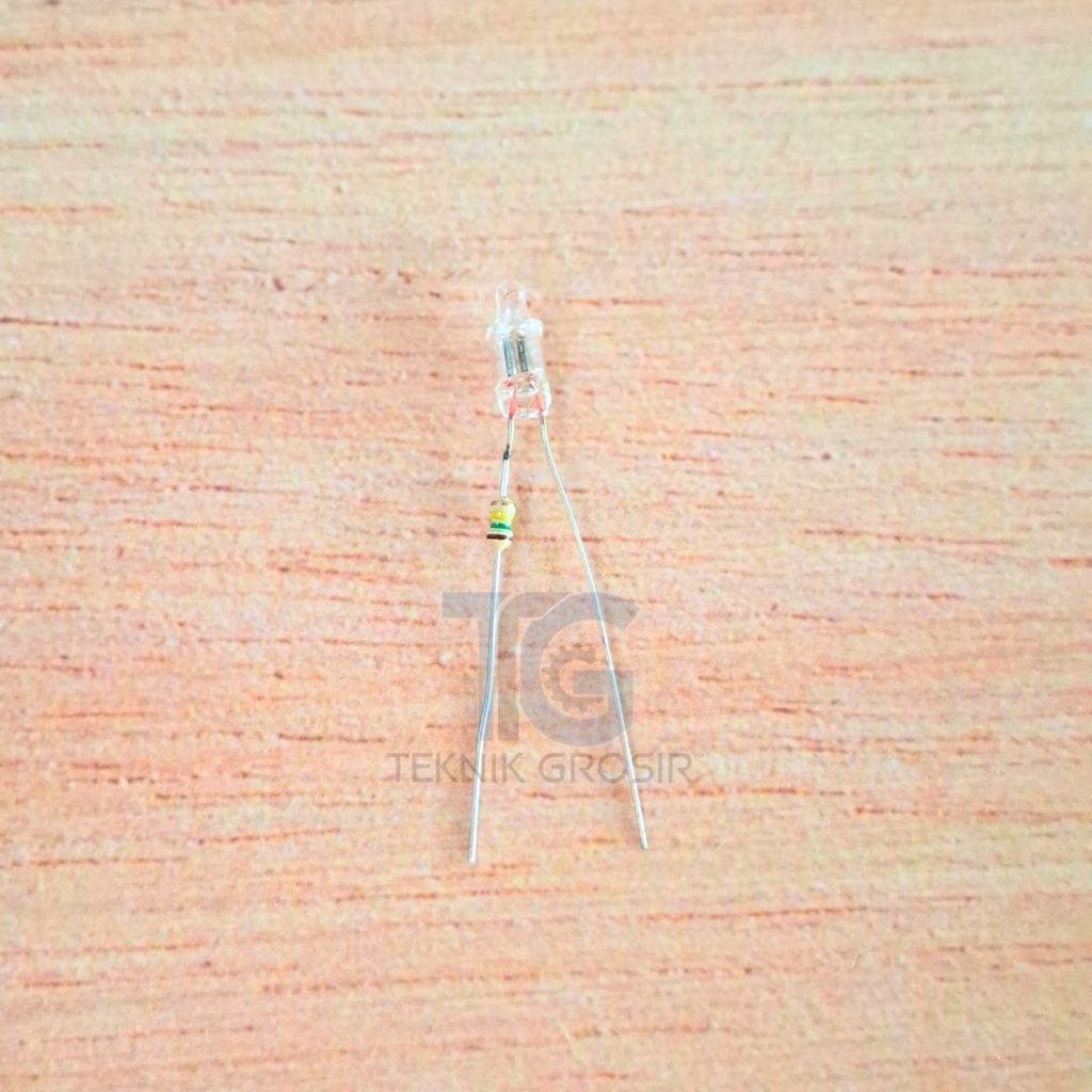 Lampu Indikator Listrik AC 220V Mini Tabung Kaca + Resistor Pembatas Arus