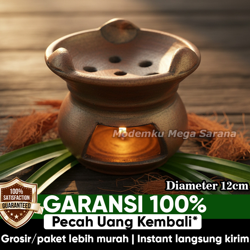Tungku Anglo Mini Tanah Liat 12 cm – Pemanas Makanan Kecil, Pembakar Kemenyan, Dekorasi Pawon Tradis