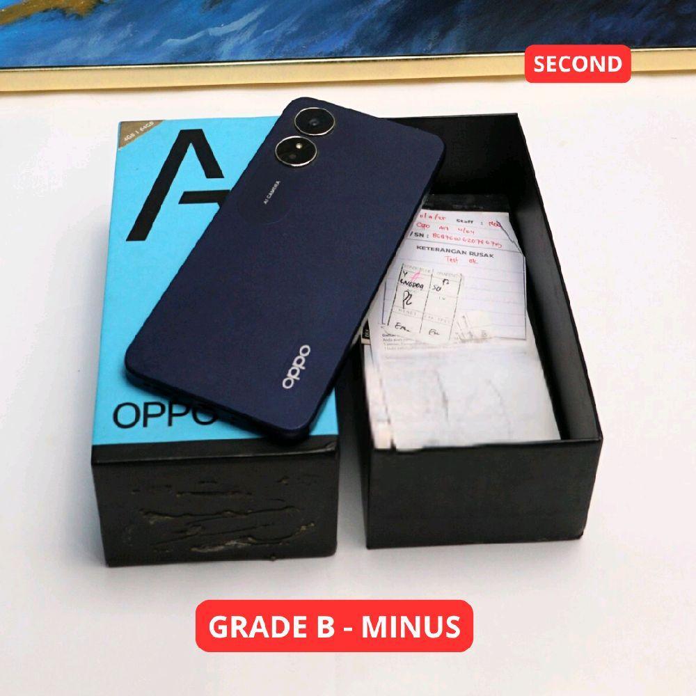 OPPO A17 4/64 GB GRADE B - MINUS HP SECOND ORIGINAL SINAR MUTIARA CELL (44916)