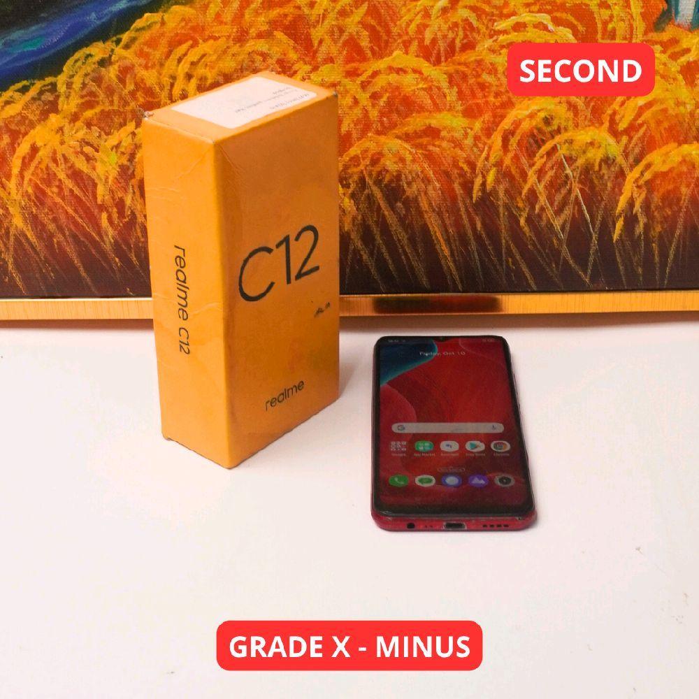 REALME C12 3/32 GB GRADE X - MINUS HP SECOND ORIGINAL SINAR MUTIARA CELL (77410)