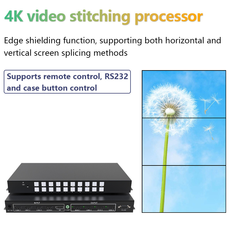 4 in 4 out Seamless Splicing Matrix Processor Switcher 4K60Hz HDMI Switcher Matrix3x1  45000 Horizon
