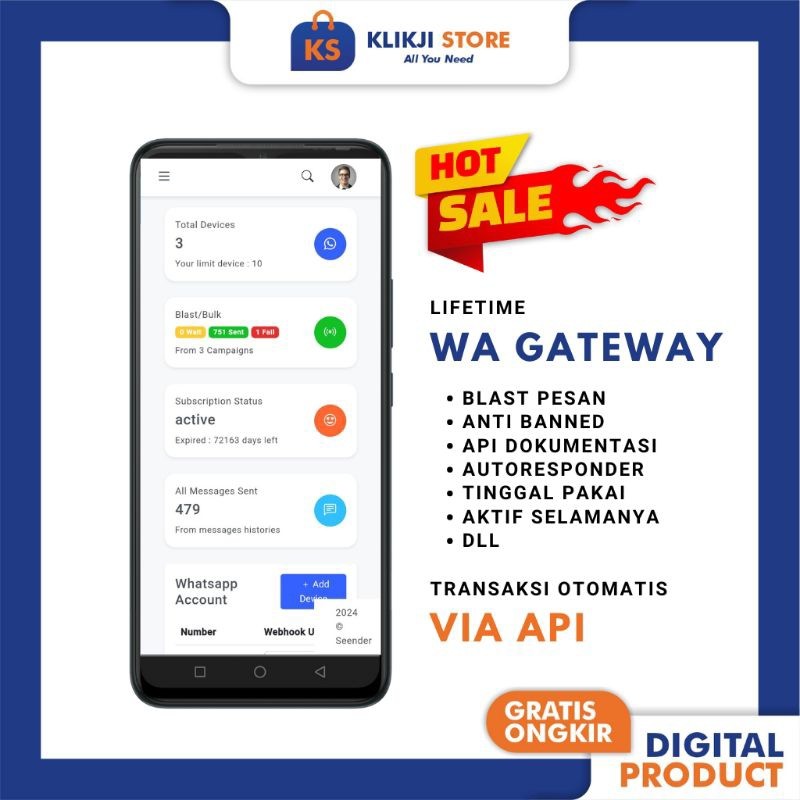 Lifetime WA Gateway Dengan Autoresponder Dan Fitur Unggulan