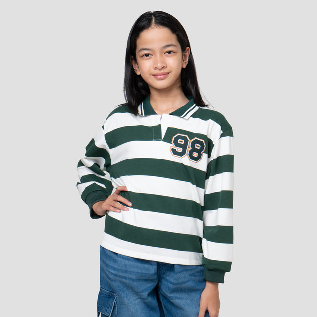 Nevada Stripe Bordir Sweater Anak Perempuan 122951441
