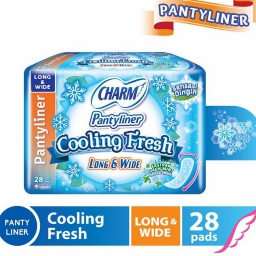 Charm Cooling Fresh Pantyliner Long & Wide Pembalut Wanita ( isi 28 )
