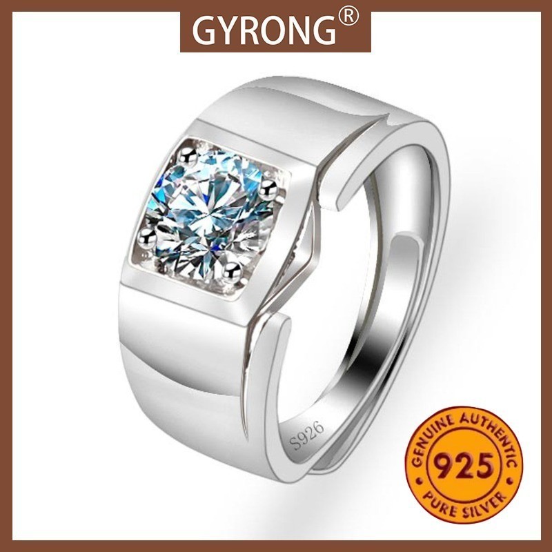 GYRONG Cincin Pria Gaya Korea Klasik Fashion Sederhana