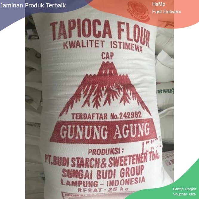 Tepung Tapioka Gunung Agung 25kg / Sagu Gunung Agung 25kg Sungai Budi