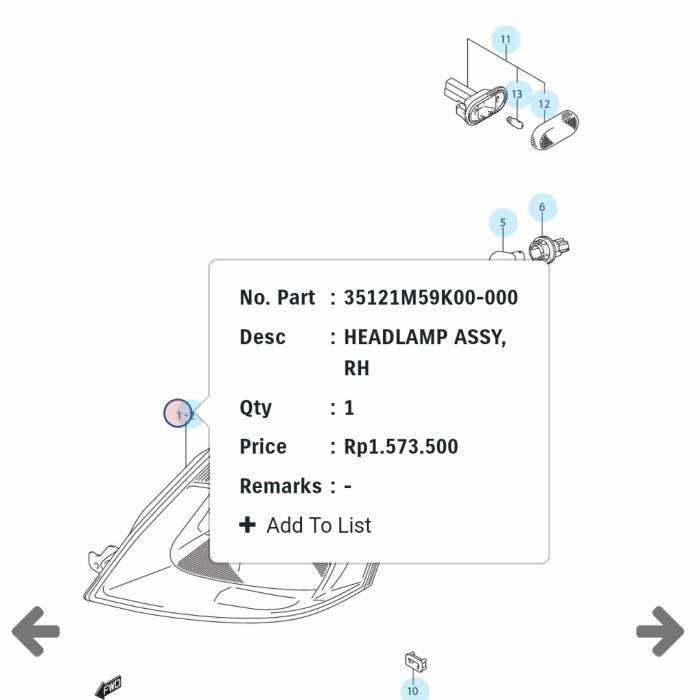 lampu depan karimun Estilo 4 cylinder asli SGP Sparepart Suzuki