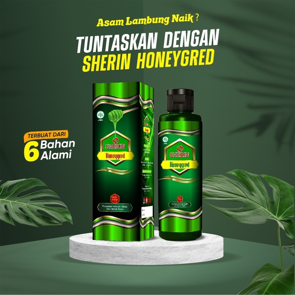 Madu Honeygred 210gr | Herbal Madu Hijau Untuk Maag Gerd dan Masalah Lambung Lainnya