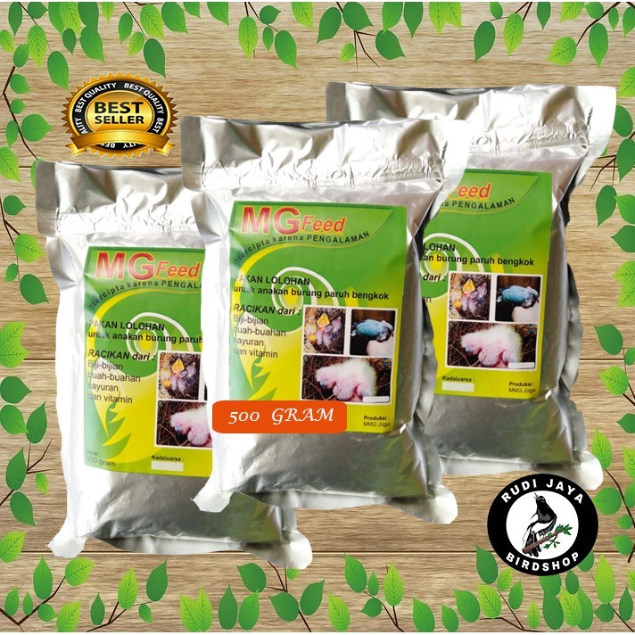 [Oryza Paws] MGFEED MG FEED 500 GRAM BUBUR PAKAN MAKANAN LOLOHAN ANAK PIYIK BURUNG PARUH BENGKOK NUR