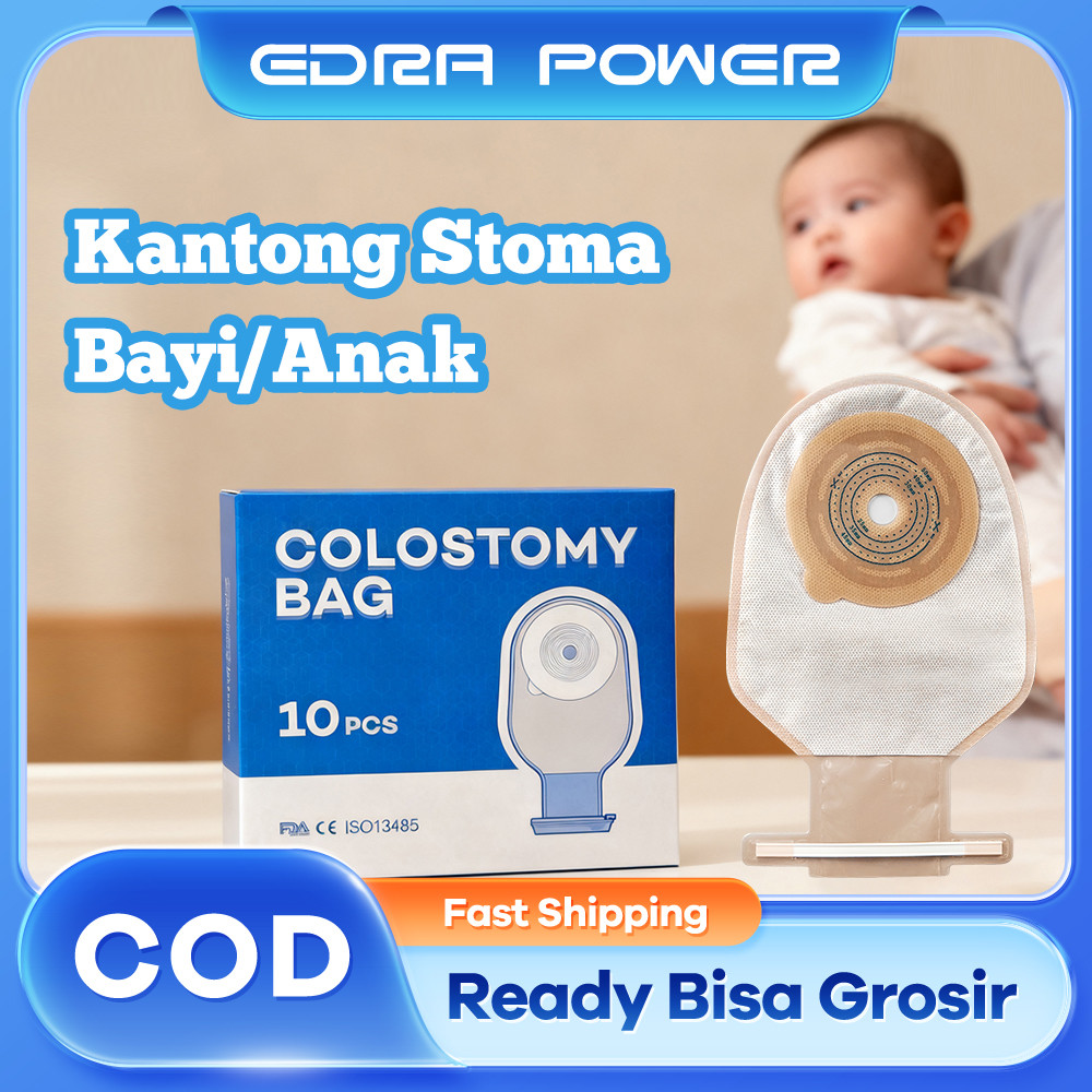 10pcs Colostomy Bag Bayi/Anak Kantong Kolostomi Drainable Kantong Stoma Tutup Terlipat 20-50mm