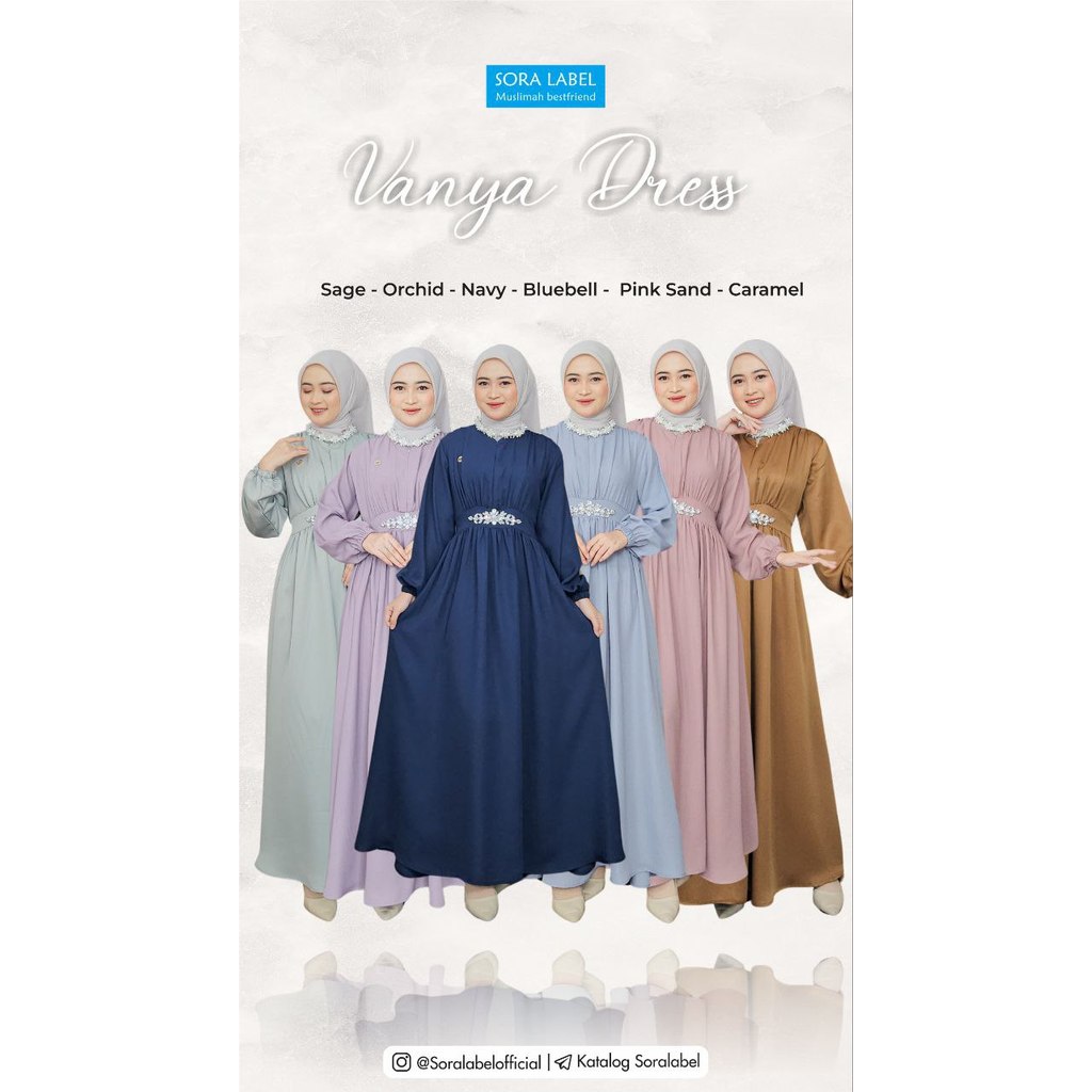 Vanya Dress by Soralabel | Dress Gamis Lebaran Bridesmaid Busui Friendly