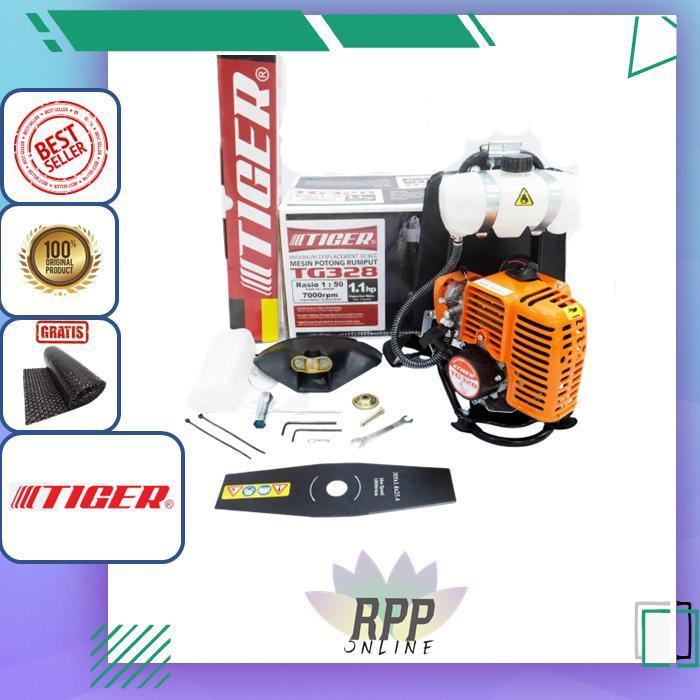 Mesin Potong Rumput 2T TG328 TIGER / Mesin Pemotong Rumput Gendong TG 328 Brush Cutter TG-328 TIGER
